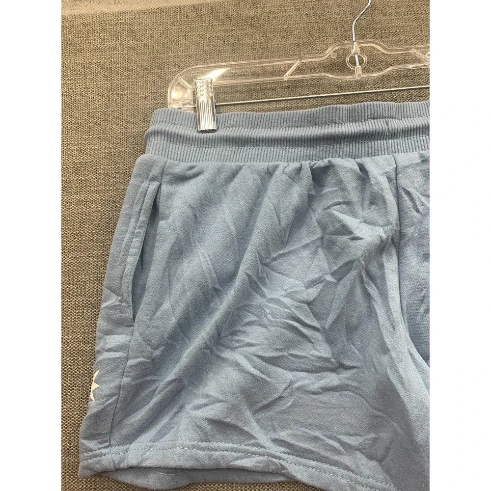 Disney Lilo & Stitch Lounge Shorts Girls M8/10 Blue Fleece Lined Embroidered